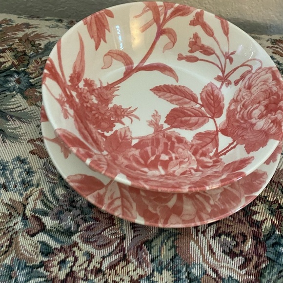 Royal Stafford Transferware Salad Bowl & Plate Set in Spring Floral Botanical - Picture 13 of 15